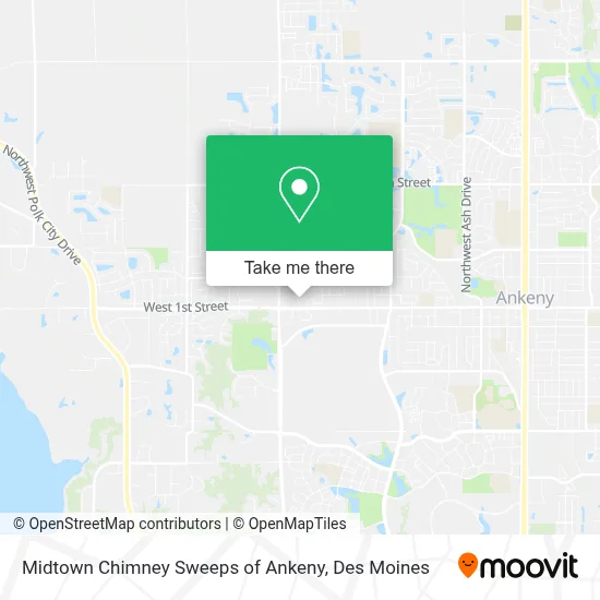 Midtown Chimney Sweeps of Ankeny map