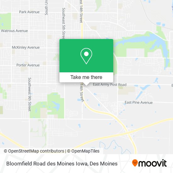Mapa de Bloomfield Road des Moines Iowa