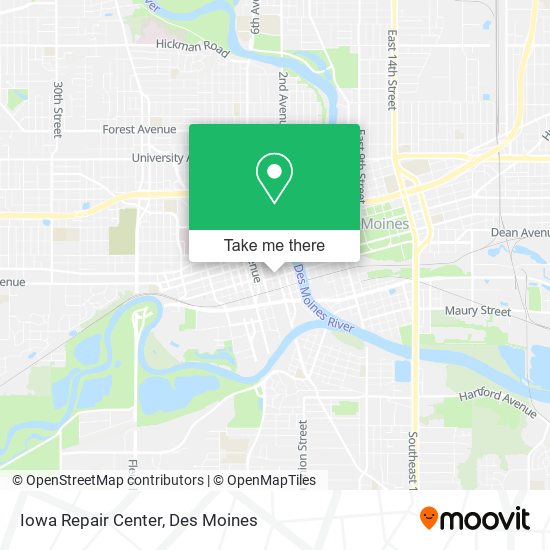 Mapa de Iowa Repair Center