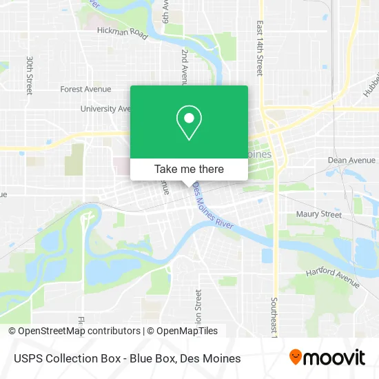 USPS Collection Box - Blue Box map