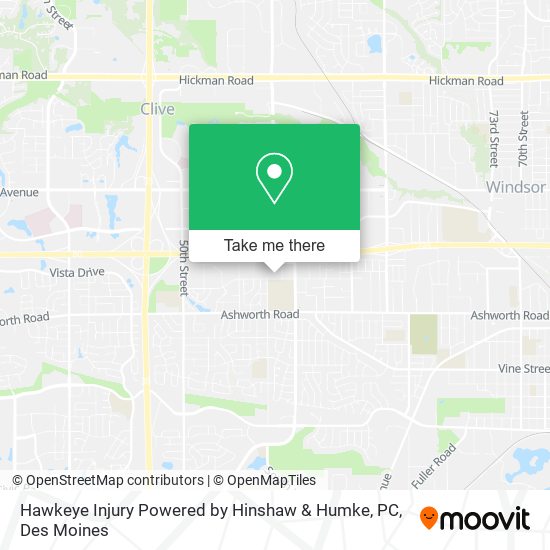 Hawkeye Injury Powered by Hinshaw & Humke, PC map