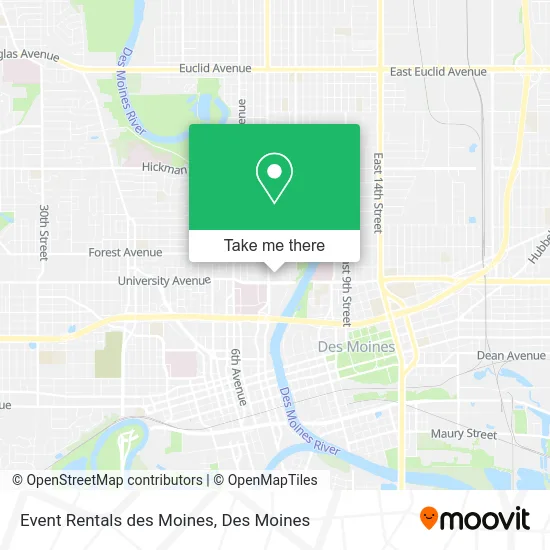 Event Rentals des Moines map