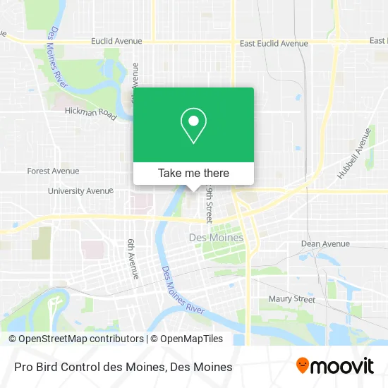 Pro Bird Control des Moines map