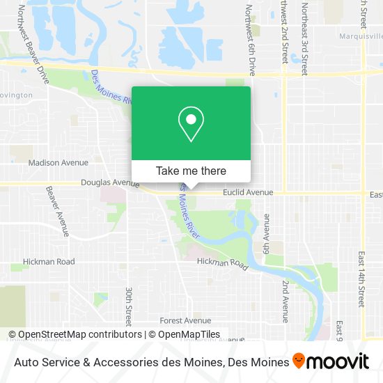 Auto Service & Accessories des Moines map