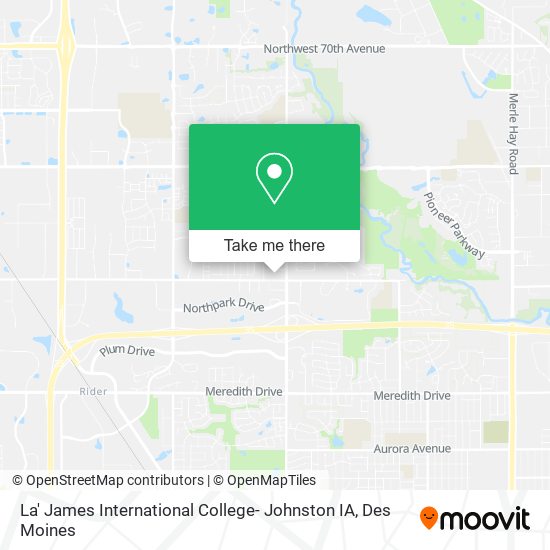 Mapa de La' James International College- Johnston IA