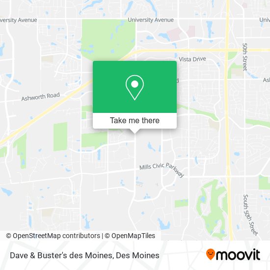 Dave & Buster's des Moines map
