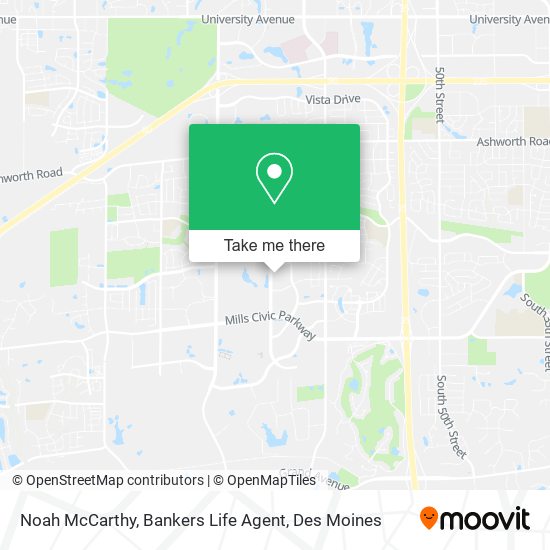 Noah McCarthy, Bankers Life Agent map