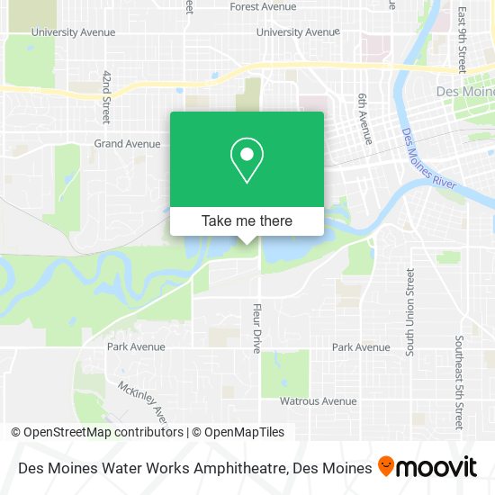 Des Moines Water Works Amphitheatre map