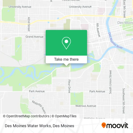 Mapa de Des Moines Water Works