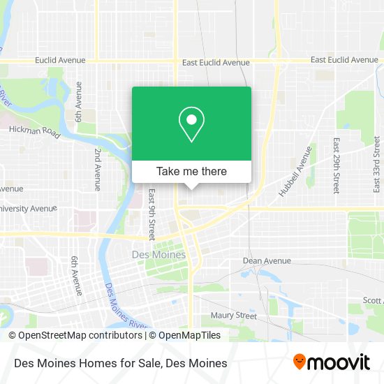 Mapa de Des Moines Homes for Sale