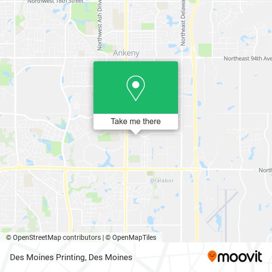 Des Moines Printing map