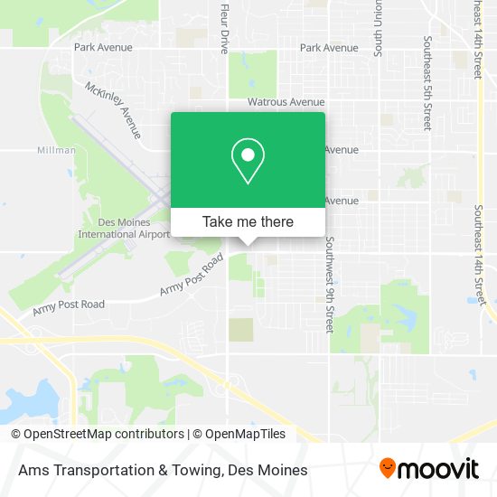 Ams Transportation & Towing map