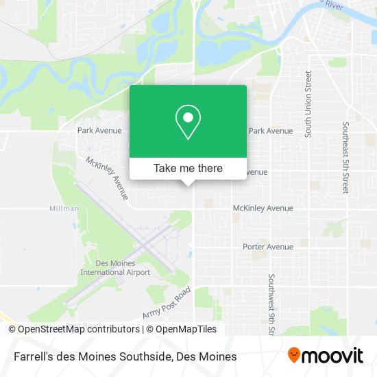 Farrell's des Moines Southside map