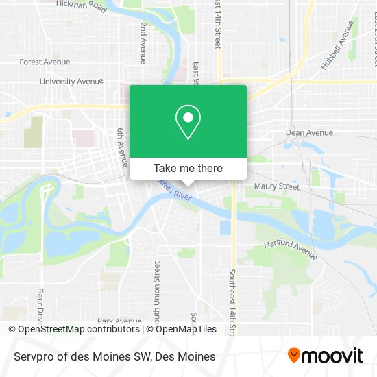 Servpro of des Moines SW map