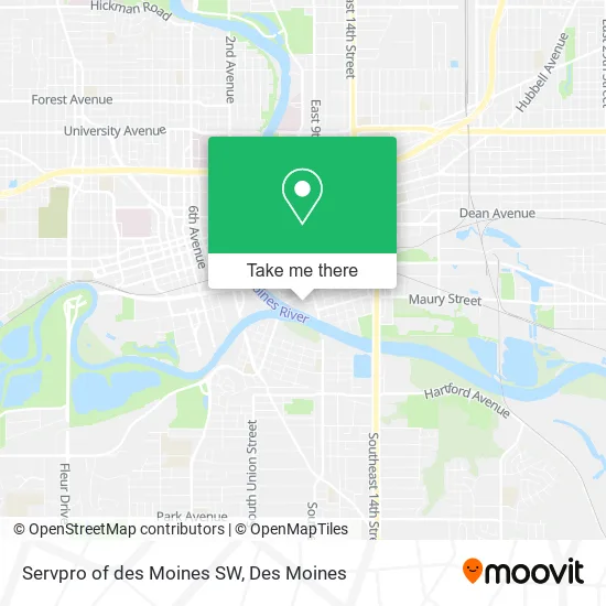 Servpro of des Moines SW map