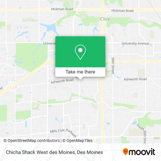 Chicha Shack West des Moines map
