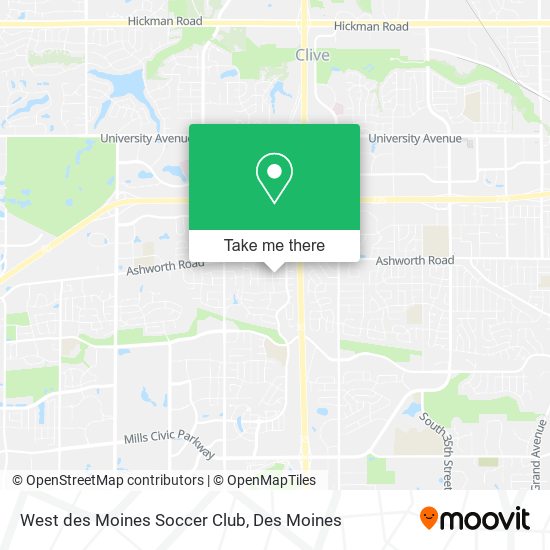 West des Moines Soccer Club map