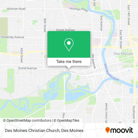 Des Moines Christian Church map