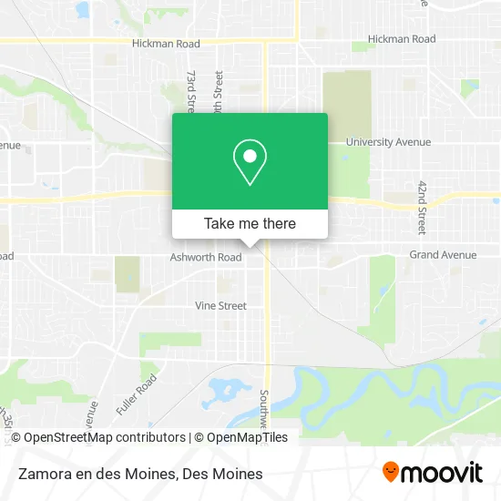 Zamora en des Moines map