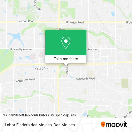 Labor Finders des Moines map