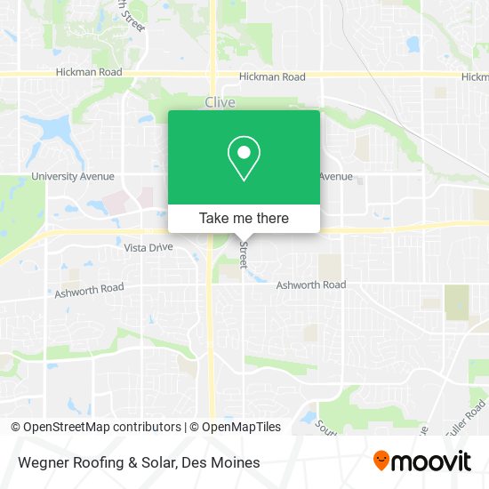 Wegner Roofing & Solar map