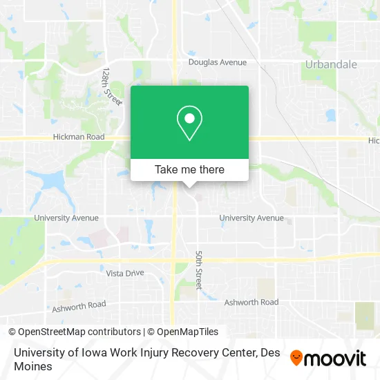 University of Iowa Work Injury Recovery Center map