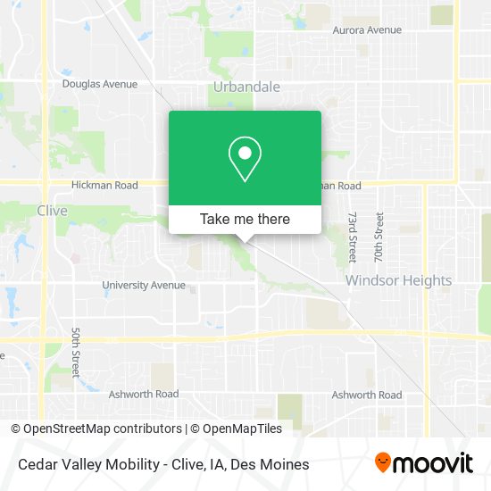Cedar Valley Mobility - Clive, IA map