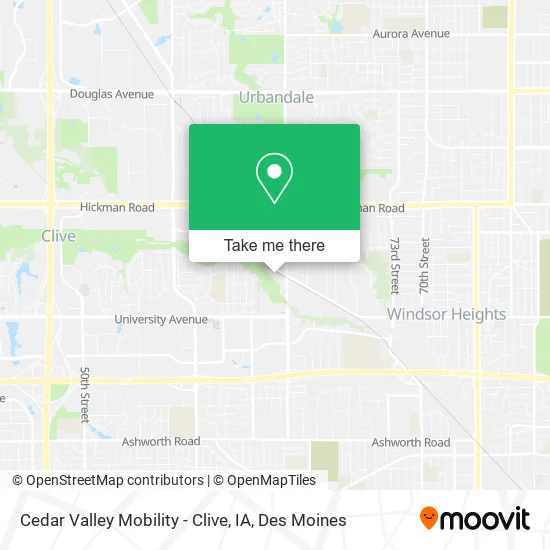 Cedar Valley Mobility - Clive, IA map