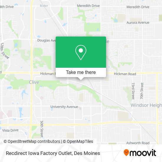 Mapa de Recdirect Iowa Factory Outlet