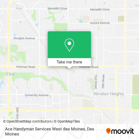 Ace Handyman Services West des Moines map