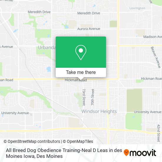 All Breed Dog Obedience Training-Neal D Leas in des Moines Iowa map