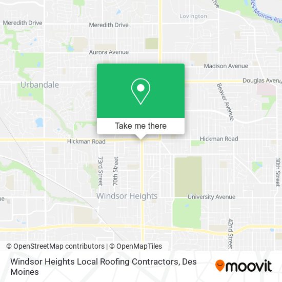 Windsor Heights Local Roofing Contractors map