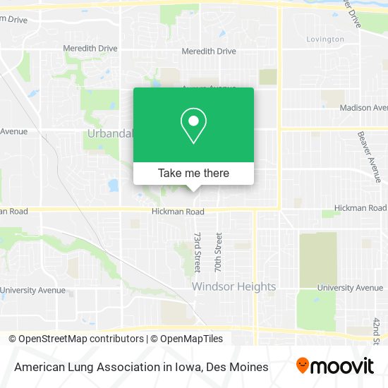 American Lung Association in Iowa map