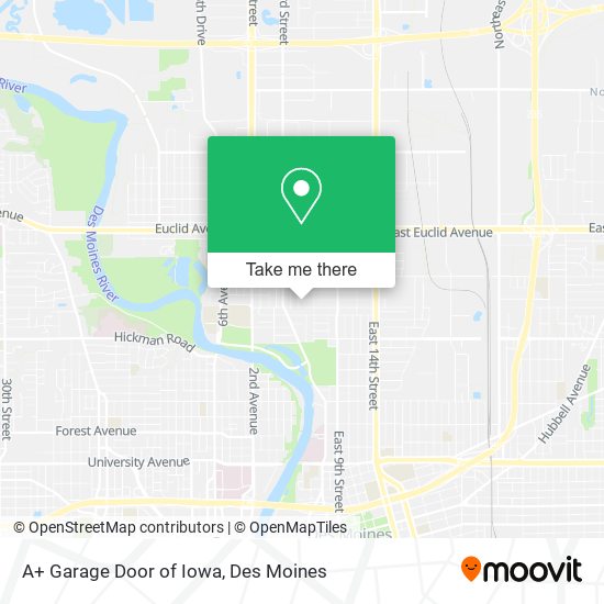 A+ Garage Door of Iowa map