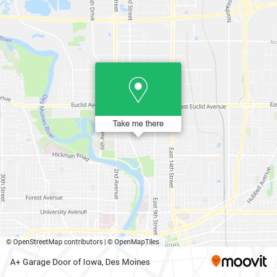 Mapa de A+ Garage Door of Iowa