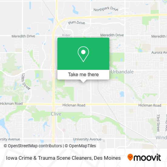 Mapa de Iowa Crime & Trauma Scene Cleaners