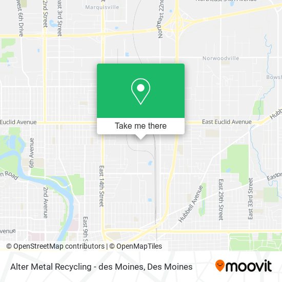 Alter Metal Recycling - des Moines map