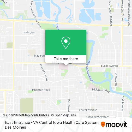 East Entrance - VA Central Iowa Health Care System map