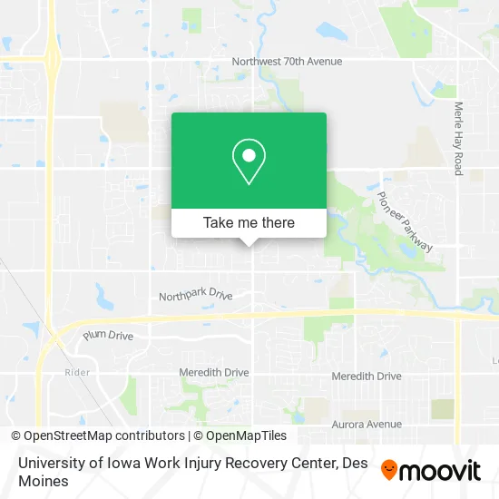 University of Iowa Work Injury Recovery Center map