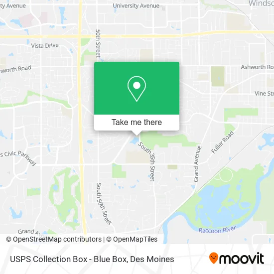 USPS Collection Box - Blue Box map