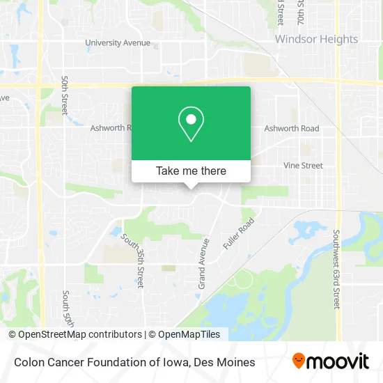 Colon Cancer Foundation of Iowa map