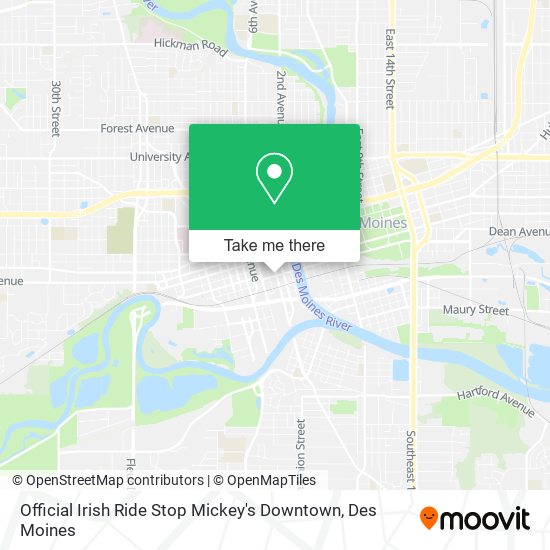 Mapa de Official Irish Ride Stop Mickey's Downtown