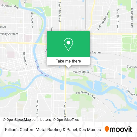 Killian's Custom Metal Roofing & Panel map