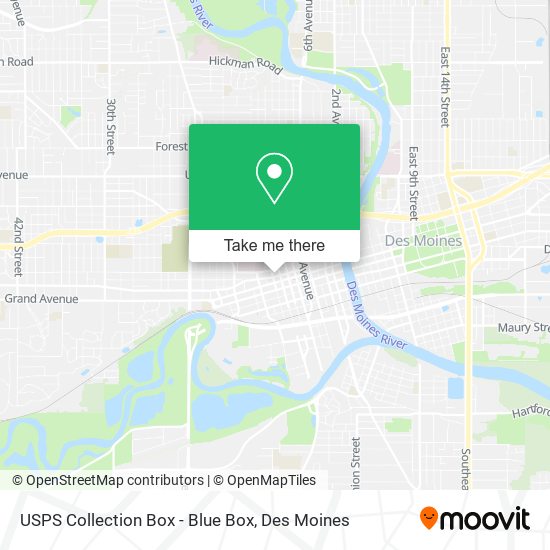USPS Collection Box - Blue Box map