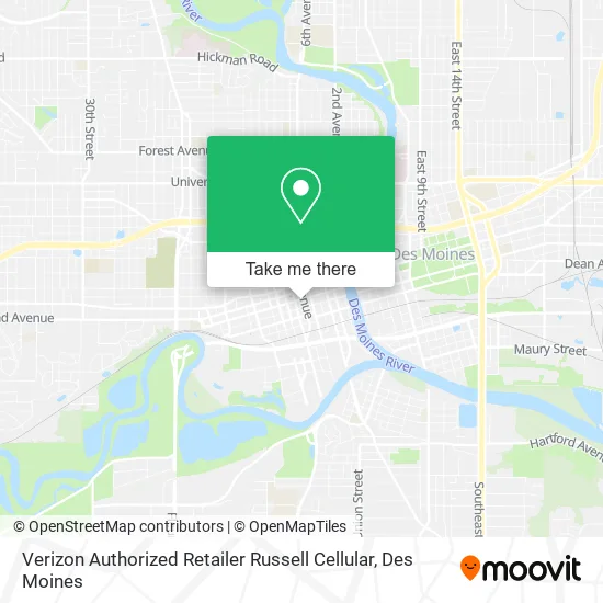 Verizon Authorized Retailer Russell Cellular map