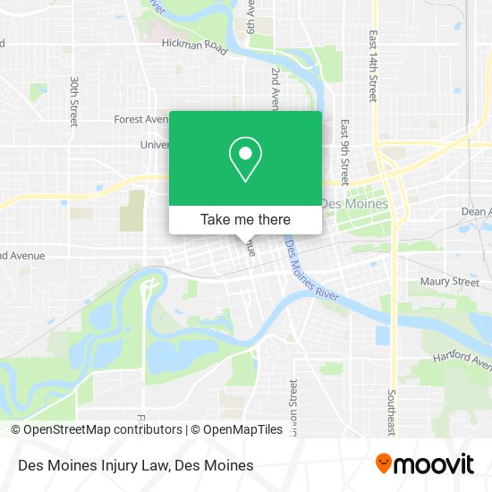 Des Moines Injury Law map