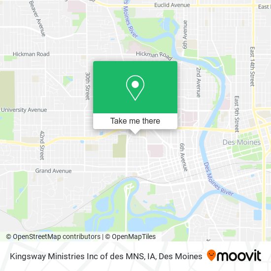 Mapa de Kingsway Ministries Inc of des MNS, IA