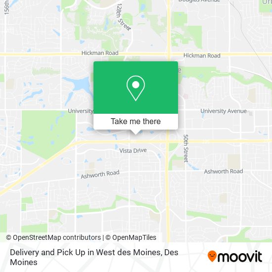 Delivery and Pick Up in West des Moines map