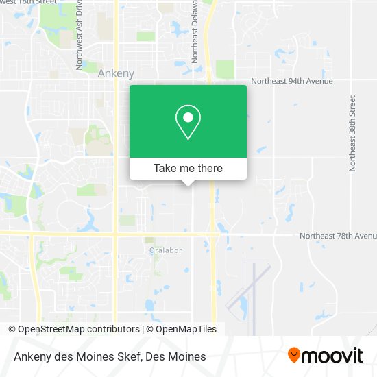 Mapa de Ankeny des Moines Skef