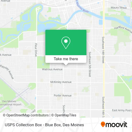 Mapa de USPS Collection Box - Blue Box